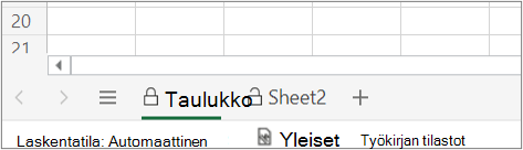 Taulukon suojauksen paljastaminen