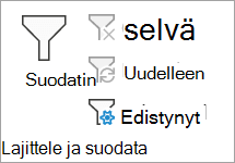 Suodattimen lisäasetukset