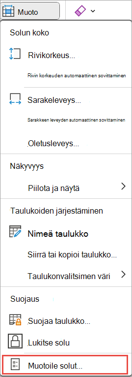Excelin solujen muotoileminen