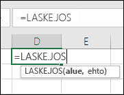 Kaavasyntaksi valintatekstinä