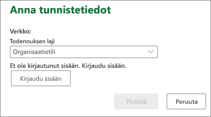 SharePoint-tunnistetietojen kehote Macissa