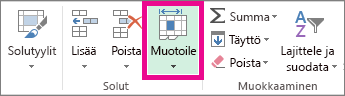 Valitse Aloitus-välilehdessä Muotoile.