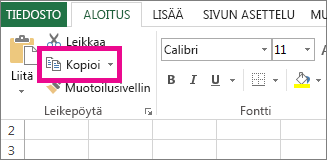 Valitse Aloitus-välilehdessä Kopioi