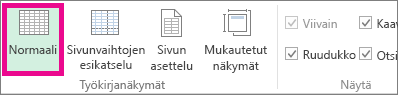 Valitse Näytä-välilehdessä Normaali