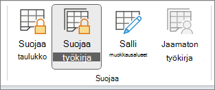 Suojaa työkirja korostettuna