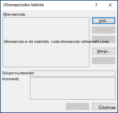 Skenaarion hallinnan ohjattu toiminto