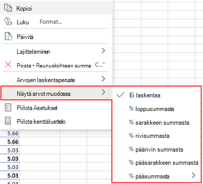 Näytä muodossa
