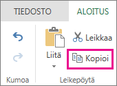 Leikepöytä-ryhmän Kopioi-komento