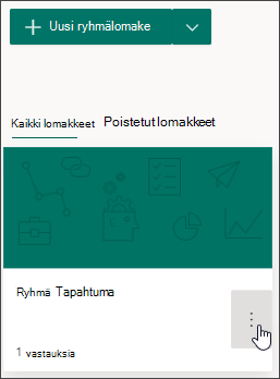 Ryhmälomakkeiden lisäasetukset