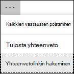 Yhteenvetolinkkivaihtoehdon hakeminen Microsoft Forms