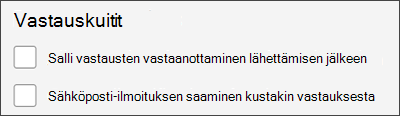 Vastaanota kuitti vastauksestasi