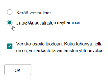 Valitse Näytä lomakkeen tulokset