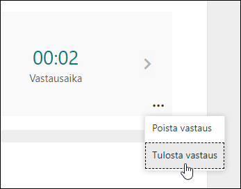 Tulostusvastausvaihtoehto Microsoft Forms
