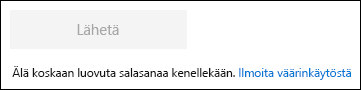 Linkki, joka ilmoittaa väärinkäytöksistä, kuten epäillystä tietojenkalastelusta, Microsoft Forms