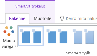 SmartArt-työkalujen Rakenne-välilehden Muuta värejä -painike