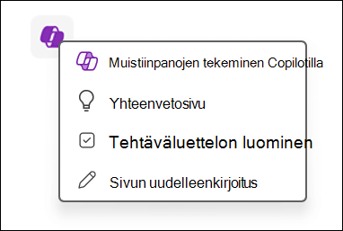 Piirtoalustan Copilot-ominaisuuden käyttäminen OneNotessa