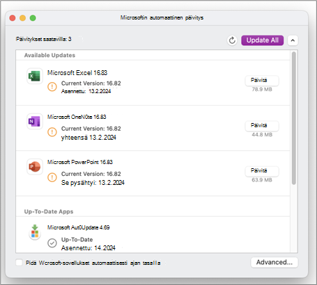 Microsoftin automaattinen päivitys Update All
