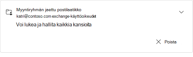 Laajennettu myyntitiimin jaettu postilaatikkokortti