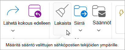 Valitse valintanauhasta Puhdista