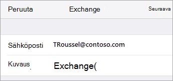 Exchange-kirjautuminen