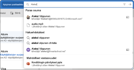 Outlook for Macin hakupalkki.