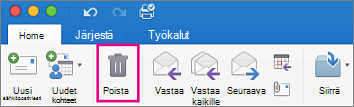 Napsauta Aloitus-välilehdessä Poista-painiketta