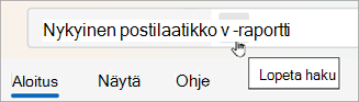 Tyhjennä hakutulokset valitsemalla Takaisin.