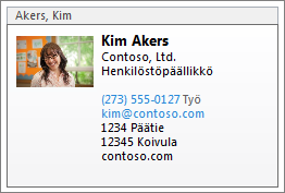 Yhteyshenkilön vCard