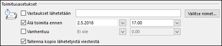 Määritä viestin toimittamiselle päivämäärä ja kellonaika.