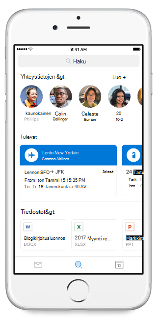 Hakeminen Outlook Mobilessa