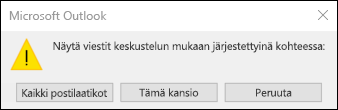Keskustelunäkymä kaikille postilaatikoille tai tälle kansiolle