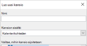 Luo uusi kansio -valintaikkuna