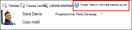 Pyyntö liittyä ryhmään sähköpostiviestistä