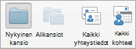 Näyttää yhteystietojen hakuasetukset