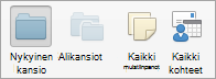 Näyttää Muistiinpanojen hakuasetukset