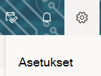 Outlookin verkkoversio työkalurivin asetusasetus