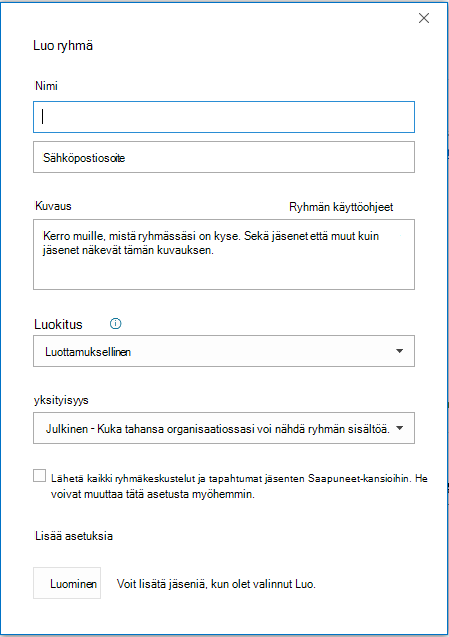Luo ryhmä