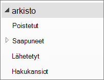 Laajenna arkistotiedosto siirtymisruudussa, jotta näet sen alla olevat alikansiot.