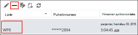 Puhelimen poistaminen Outlook Web Appista
