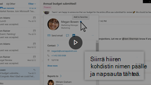 Yhteystietovideon lisäämisen pikkukuva