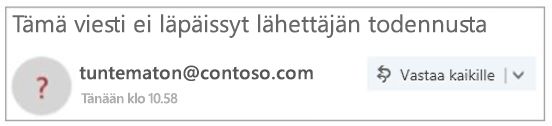 Vahvistamaton lähettäjä Outlookissa