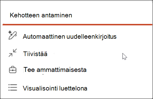 Näyttökuva Kynän automaattinen uudelleenkirjoitus -kuvakkeesta.