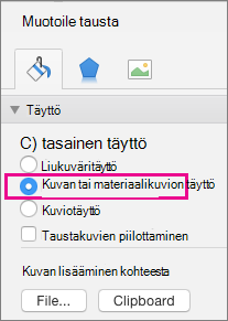 Taustan muotoilu PowerPoint for Macissa