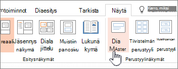 PowerPointin valintanauhan Dian perustyyli -painike