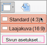 Valitse Sivun asetukset