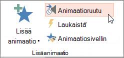 Animaatioruudun avaaminen