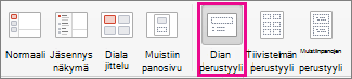 PowerPoint for Macin Dian perustyyli -komento