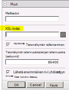 WWW-osien valikon XSL-linkki-ominaisuus
