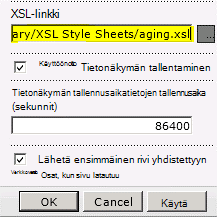 Liitetty XSL-tiedoston linkki