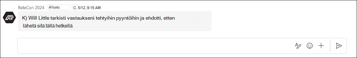 näyttökuva Answer cant be sent